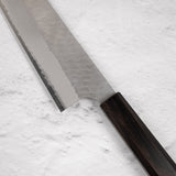 Nigara SG2 Tsuchime Matt Migaki K-tip Gyuto 210mm Ebony