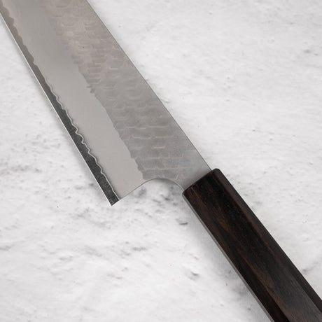Nigara SG2 Tsuchime Matt Migaki K-tip Gyuto 210mm Ebony