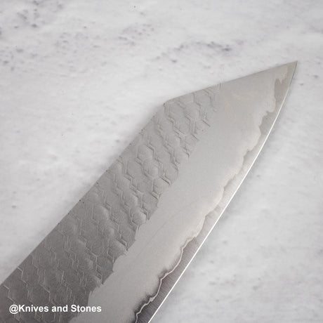 Nigara SG2 Tsuchime Matt Migaki K-tip Gyuto 210mm Western Ironwood