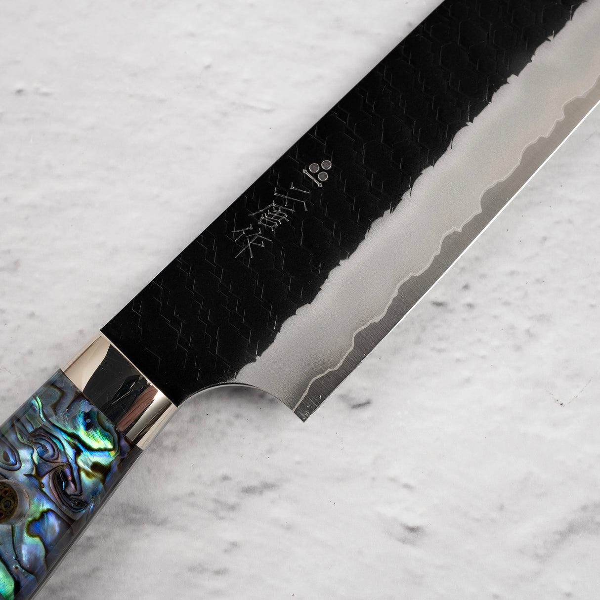 Nigara SG2 Tsuchime Kurouchi K-tip Sujihiki 255mm Mother-of-pearl handle