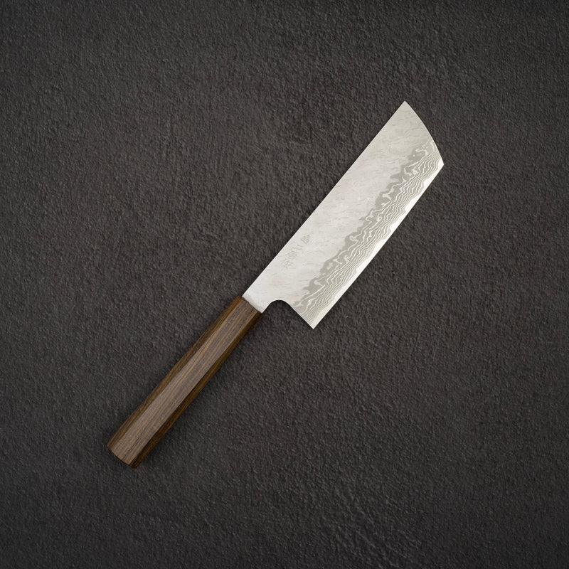 Nigara VG10 Damascus Tsuchime Nakiri 165mm
