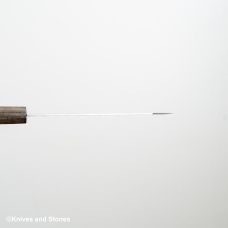 Nigara Aogami (Blue) Super K-tip Petty 150mm Matt Migaki Tsuchime Finished Black Chacate