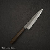 Nigara Aogami (Blue) Super Matt Migaki Tsuchime Finished Petty 150mm Black Chacate