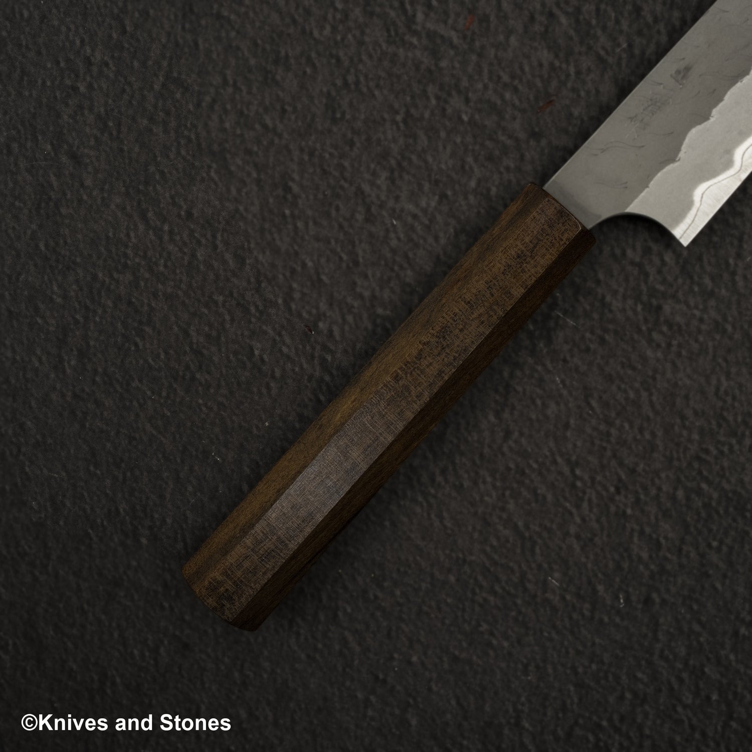 Nigara Aogami (Blue) Super Matt Migaki Tsuchime Finished Petty 150mm Black Chacate