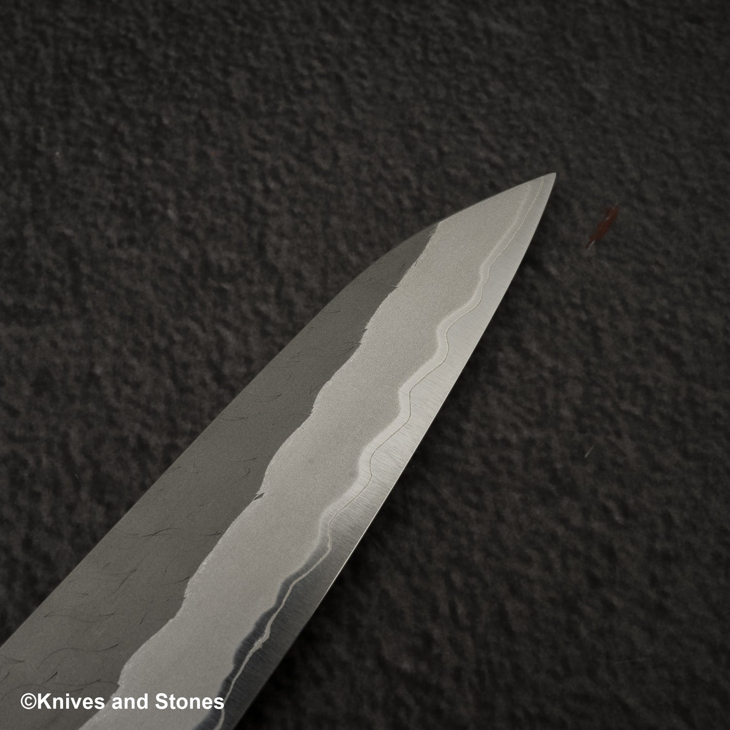 Nigara Aogami (Blue) Super Matt Migaki Tsuchime Finished Petty 150mm Black Chacate