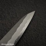 Nigara Aogami (Blue) Super Matt Migaki Tsuchime Finished Petty 150mm Black Chacate
