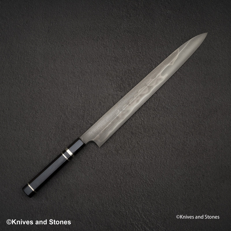 Nigara Blue 2 Honyaki Yanagiba 330mm Tobiyaki Sword Hamon