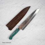 Takeshi Saji SRS13 Gyuto 240mm Western Green Turquoise with Saya