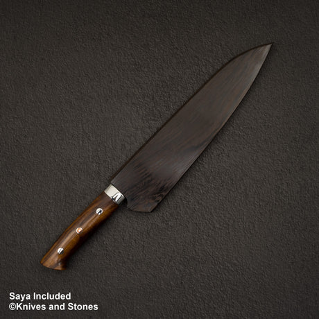 Takeshi Saji SG2 Black Damascus Gyuto 210mm Ironwood