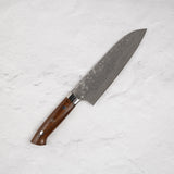 사지 타케시 블랙 다마스커스 SG2 산토쿠(다용도칼) 180mm 아이언우드 핸들
