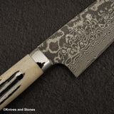 Takeshi Saji SG2 Black Damascus Bunka 180mm Stag Handle