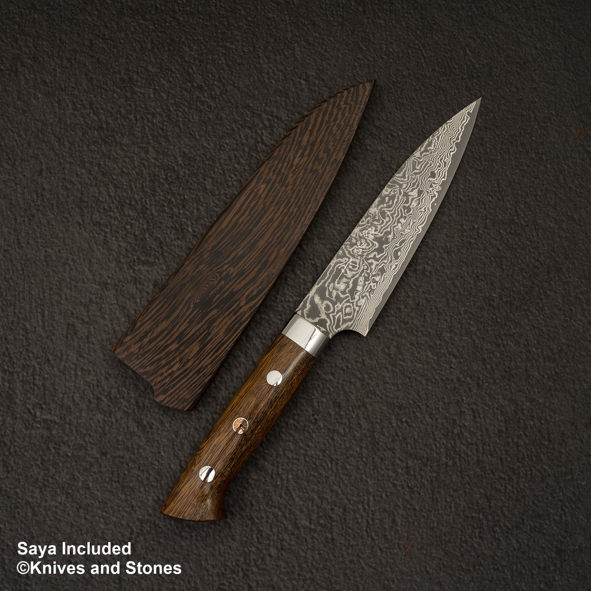 사지 타케시 SG2 블랙 다마스커스 페티 130mm 아이언우드 핸들