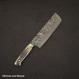 사지 타케시 SG2 블랙 다마스커스 나키리(야채칼) 175mm 스태그 핸들