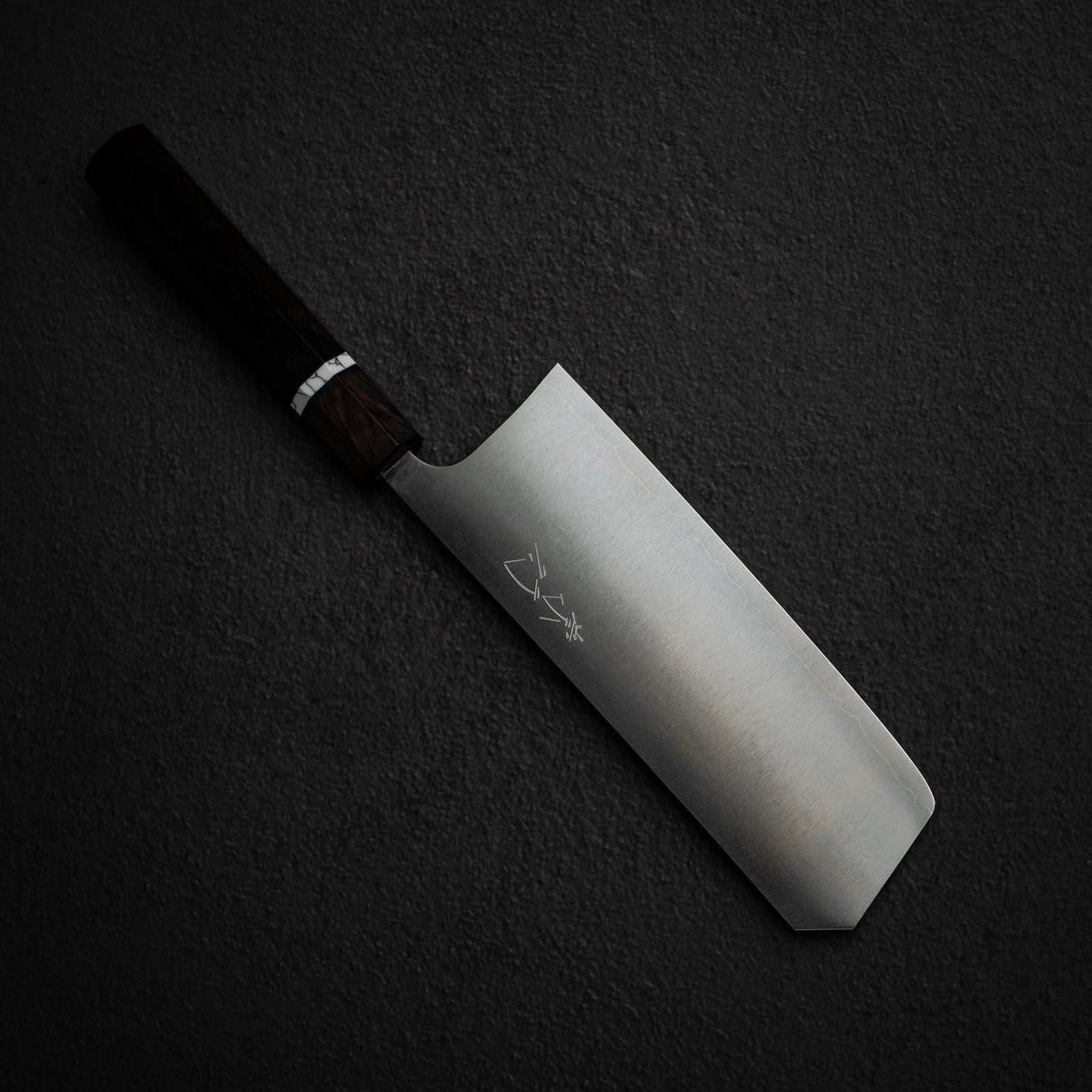 Shibata Koutetsu Chromax Boss Nakiri 175mm, Ebony White Ring Handle