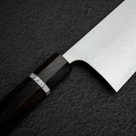 Shibata Koutetsu Chromax Boss Nakiri 175mm, Ebony White Ring Handle