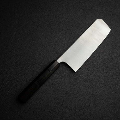 Shibata Koutetsu Chromax Boss Nakiri 175mm, Ebony Black Ring Handle