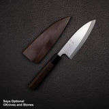 하츠코코로 x 묘진 시라사기 은삼강 데바(생선손질칼) 150mm