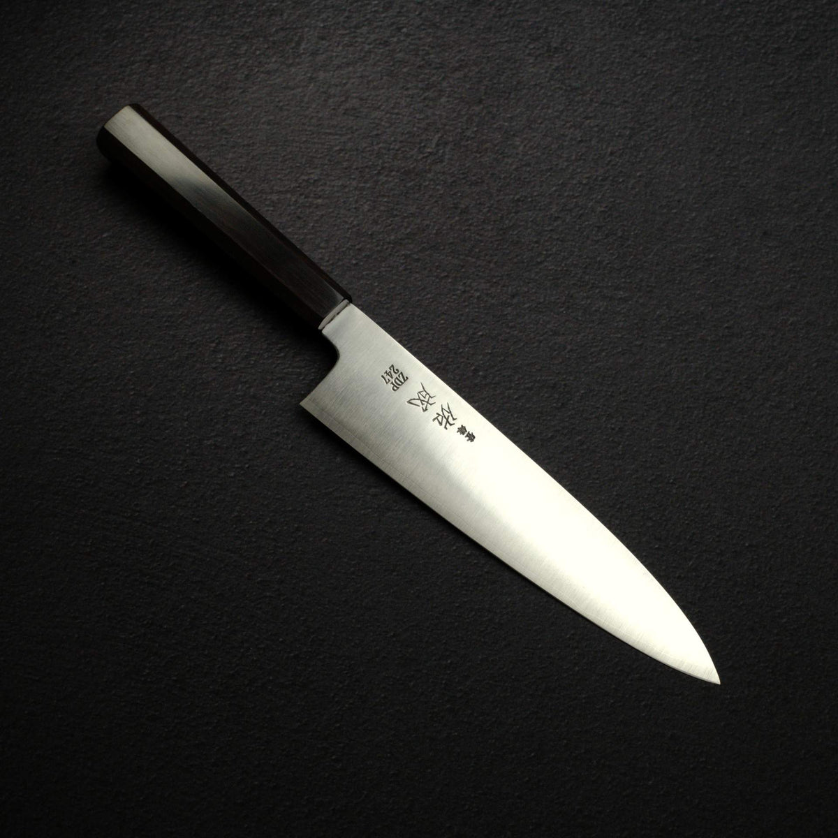 Sukenari ZDP-247 Hairline Gyuto 210mm, Ebony Handle