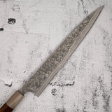 사지 타케시 SG2 블랙 다마스커스 스지히키 240mm 하트형 아이언우드 핸들