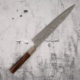 사지 타케시 SG2 블랙 다마스커스 스지히키 240mm 하트형 아이언우드 핸들
