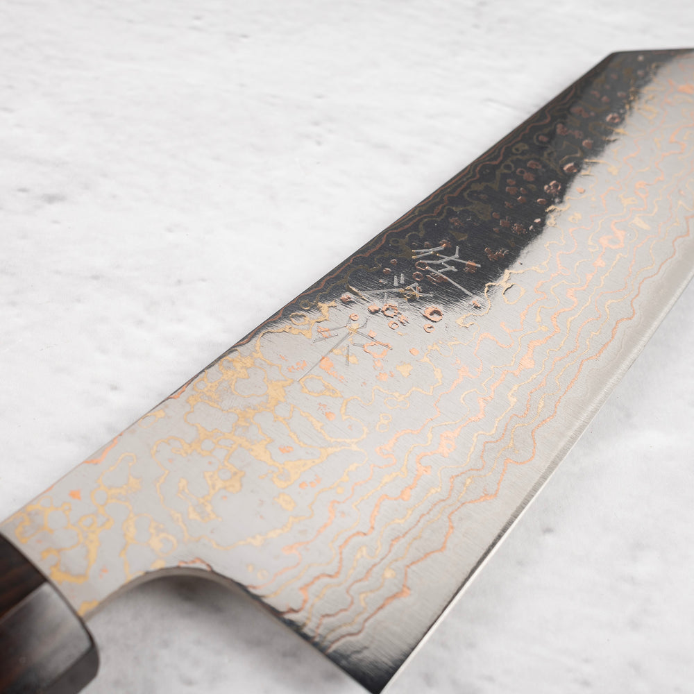 Takeshi Saji VG10 Rainbow Damascus Diamond Polish