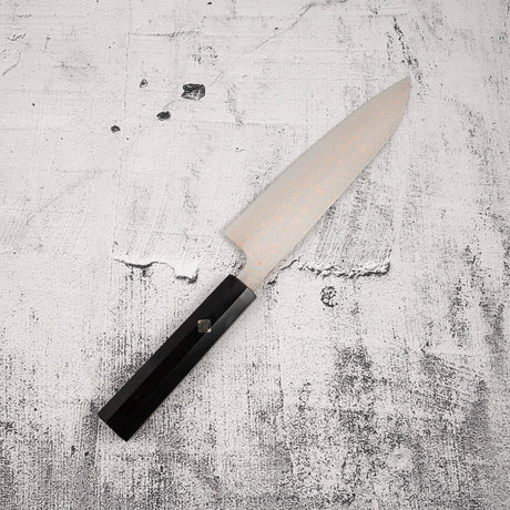 Takeshi Saji VG10 Rainbow Damascus Gyuto 180mm Ebony Handle Mosaic Pin