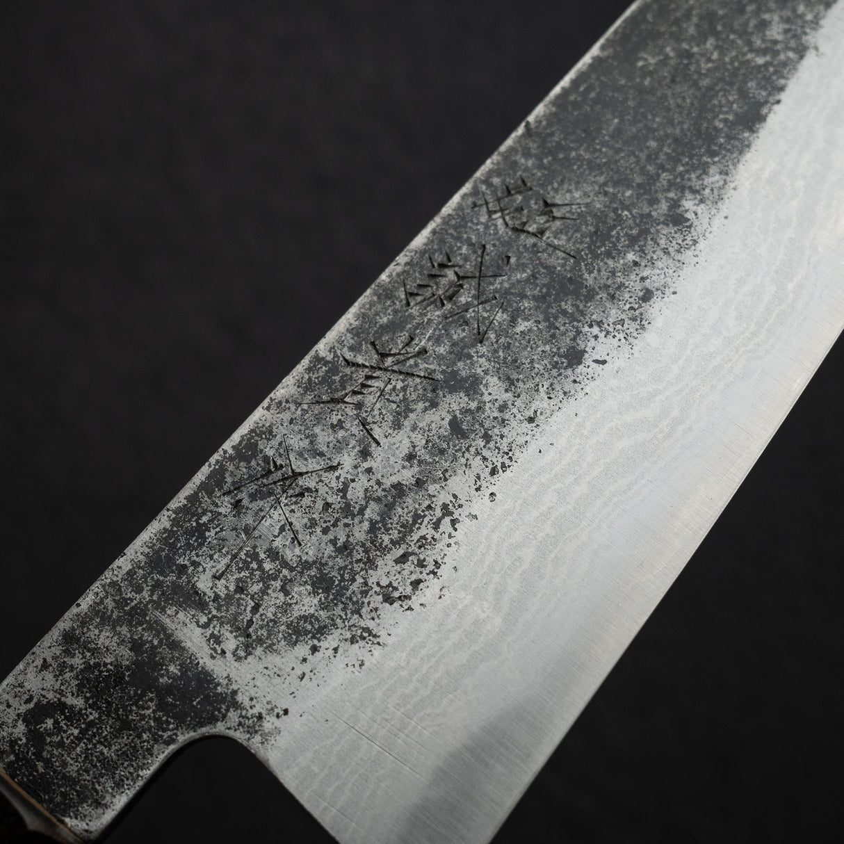 Tanaka Blue 2 Damascus Santoku 170mm Kurouchi