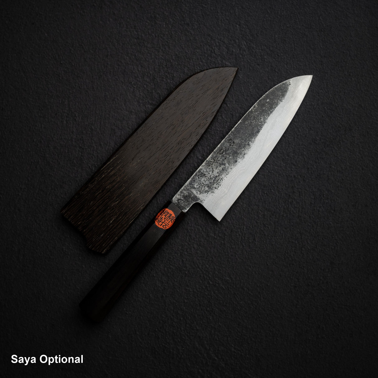 Tanaka Blue 2 Damascus Santoku 170mm Kurouchi