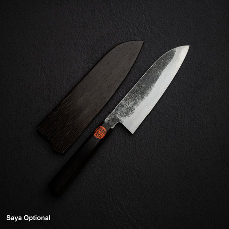 Tanaka Blue 2 Damascus Santoku 170mm Kurouchi