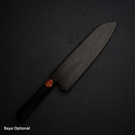 Tanaka Blue 2 Damascus Santoku 170mm Kurouchi