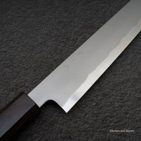 Tetsujin Blue 2 Kasumi K-tip Sujihiki 240mm Ebony Handle