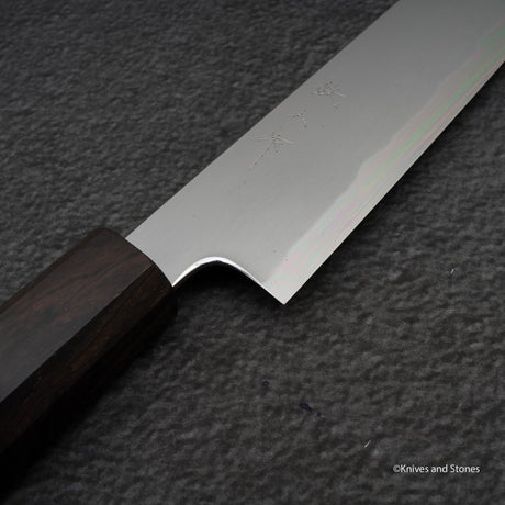 Tetsujin Blue 2 Kasumi K-tip Sujihiki 240mm Ebony Handle