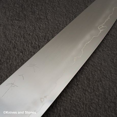 Tetsujin Ginsan Ukiba K-tip Gyuto 240mm Ebony Handle