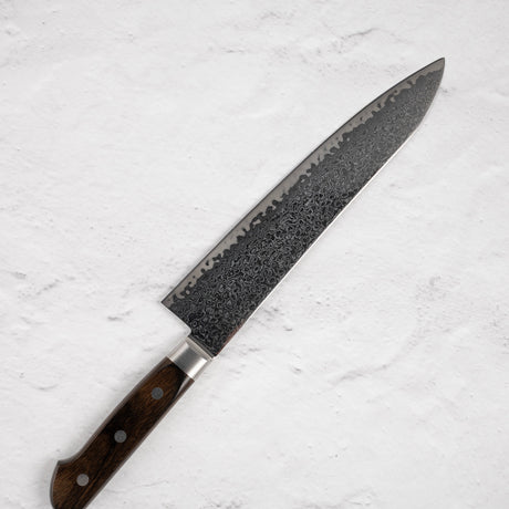 츠네히사 AUS10 다마스커스 규토(셰프나이프) 240mm 브라운 핸들