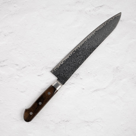 츠네히사 AUS10 다마스커스 규토(셰프나이프) 240mm 브라운 핸들
