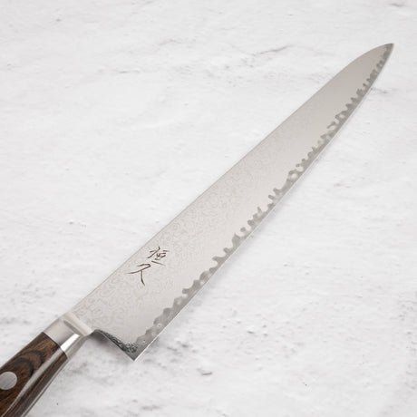 츠네히사 AUS10 다마스커스 스지히키 240mm 브라운 핸들