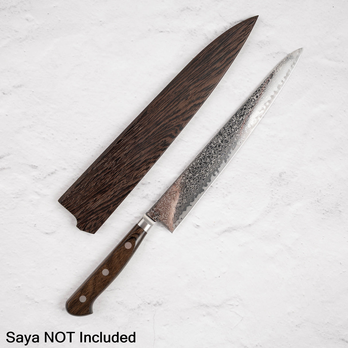 츠네히사 AUS10 다마스커스 스지히키 240mm 브라운 핸들