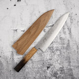 츠네히사 SLD 강 와시지 규토(셰프나이프) 210mm 번트 카시 핸들