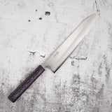 Tsunehisa White 1 S/S Clad Migaki Gyuto 240mm Purple Handle