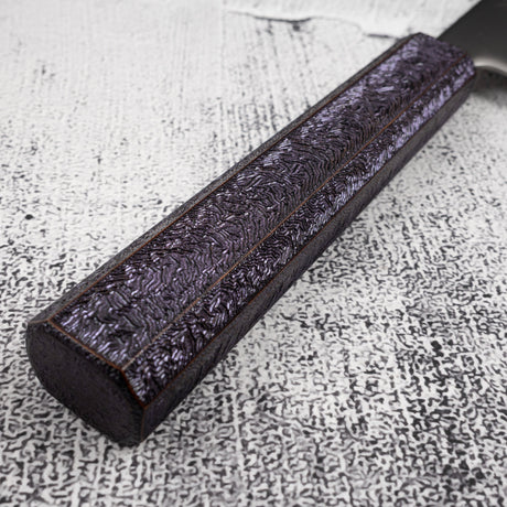 Tsunehisa White 1 S/S Clad Migaki Gyuto 240mm Purple Handle