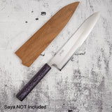 Tsunehisa White 1 S/S Clad Migaki Gyuto 240mm Purple Handle