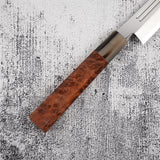 Yoshihiro Ginsan Double Fuller K-tip Yanagiba 270mm Amboyna with Saya