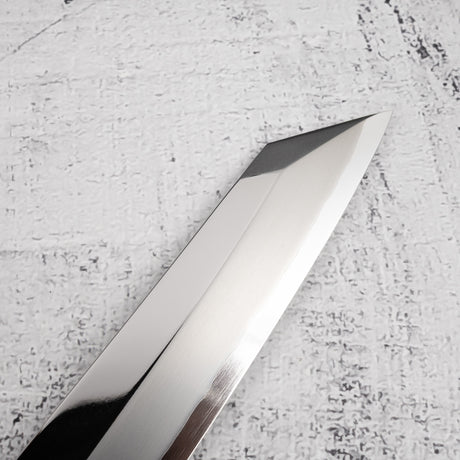 Yoshihiro Ginsan Double Fuller K-tip Yanagiba 270mm Amboyna with Saya