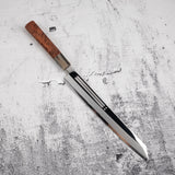 Yoshihiro Ginsan Double Fuller K-tip Yanagiba 270mm Amboyna with Saya