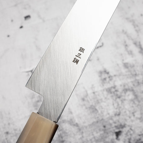 Yoshihiro Ginsan Double Fuller K-tip Yanagiba 270mm Amboyna with Saya