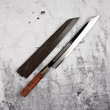 Yoshihiro Ginsan Double Fuller K-tip Yanagiba 270mm Amboyna with Saya