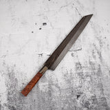 Yoshihiro Ginsan Double Fuller K-tip Yanagiba 270mm Amboyna with Saya