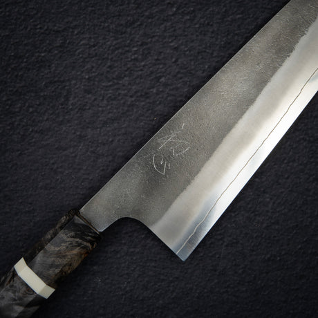 Hatsukokoro x Yoshikane SKD Nashiji Gyuto 210mm Extra Tall, Stablized Burl Handle