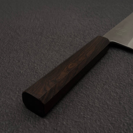 Yoshikane SKD Nashiji Nakiri 165mm Stainless Clad Ebony Handle