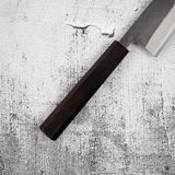 하츠코코로 x 요시카네 백2강 쿠로우치 나시지 스텐클래드 규토(셰프나이프) 210mm 에보니 핸들